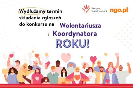 Wydłużenie terminu naboru w Konkursach Wolntariusz i Koordynator Roku Korpusu Solidarności 2024