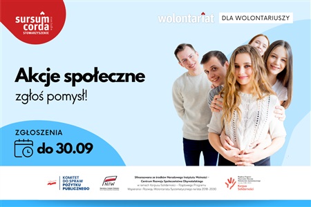 Zgłoś pomysł i zorganizuj akcję wolontariacką - woj. małopolskie 